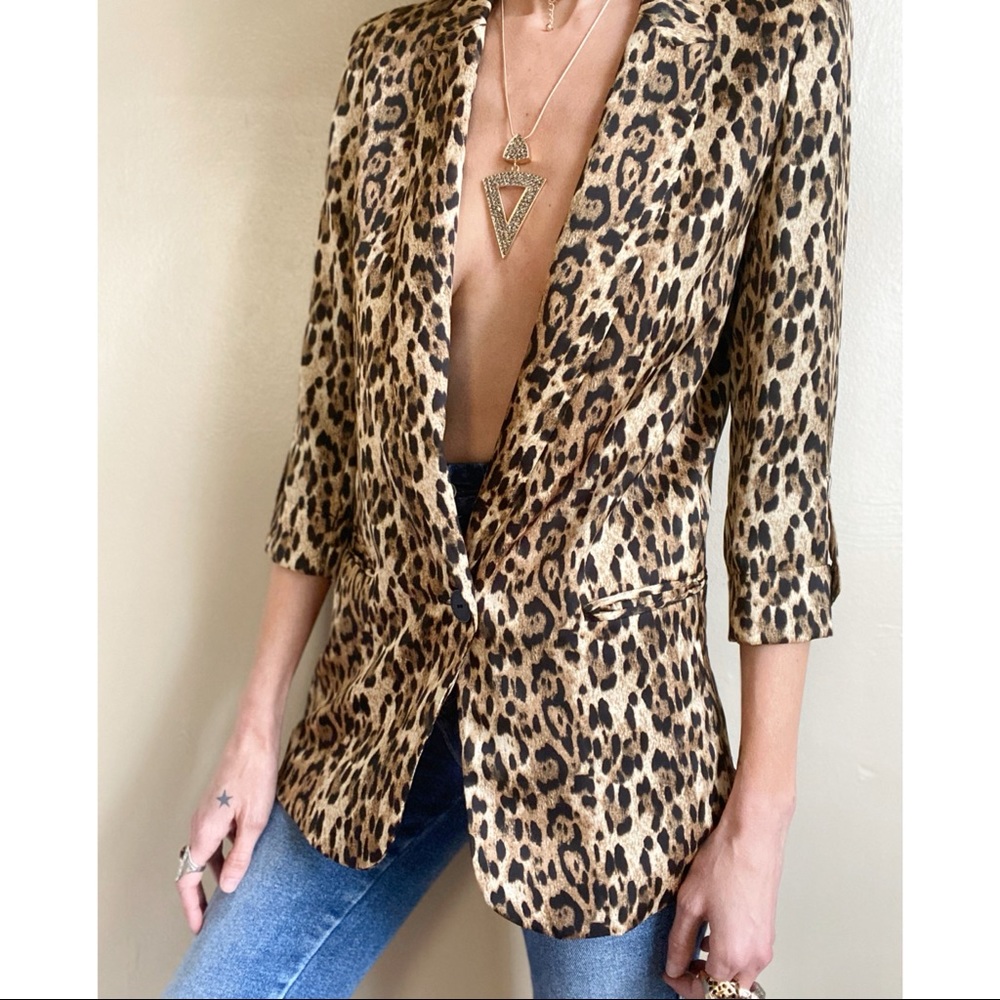 Zara leopard boyfriend blazer